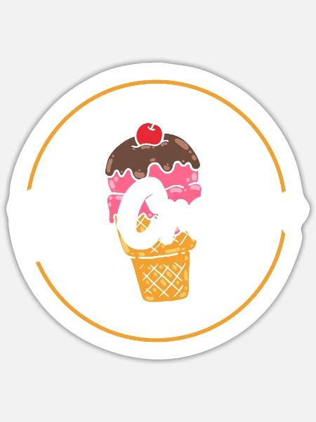 Eis Süßigkeiten Geschmack - Sticker Größe S (10 x 10 cm) - Mattweiß