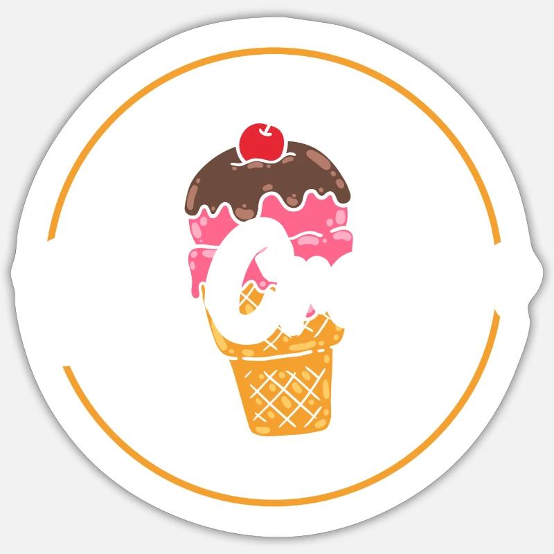 Eis Süßigkeiten Geschmack Sticker Größe S (10 x 10 cm)