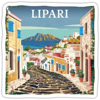 Lipari Italy: Dream Beach Summer Vacation - Sticker size S (10 x 10 cm) - white matte - Front