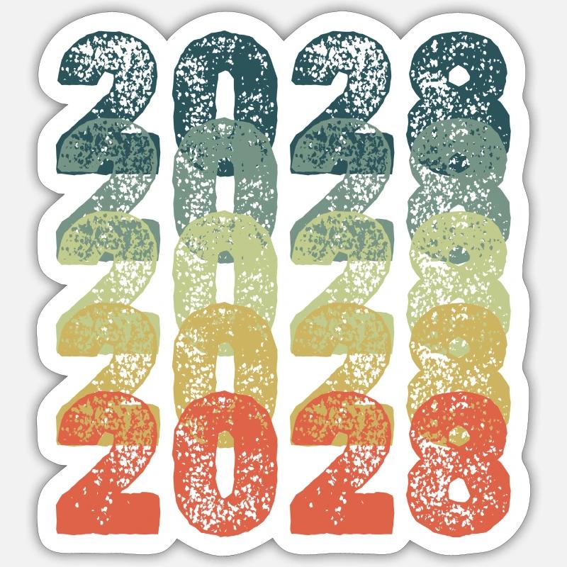 2028 2028 - Sticker taille S (10 x 10 cm) - blanc mat