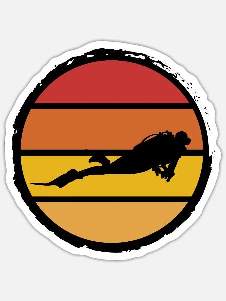 Diver in the sun - Sticker Größe S (10 x 10 cm) - Mattweiß