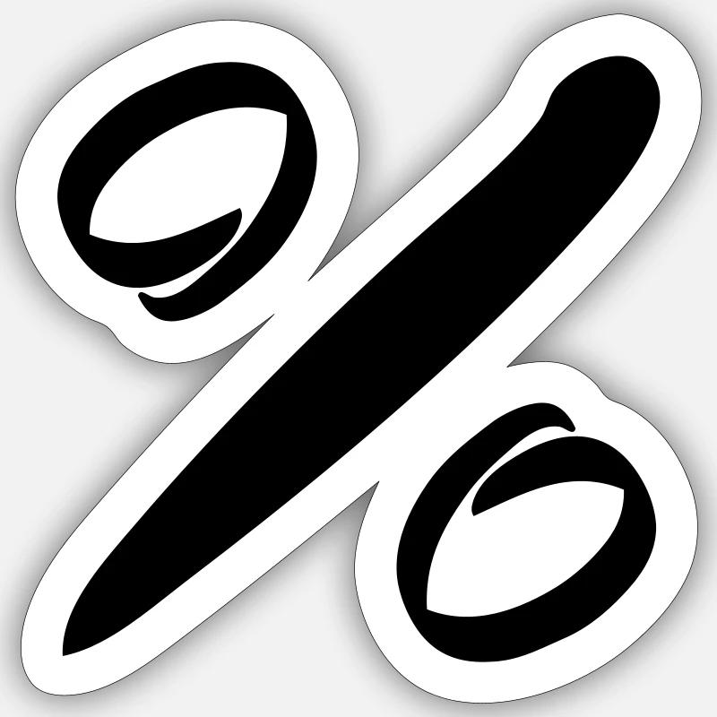 Icône de pourcentage. signe %. Dessiné à la main. Sticker taille S (10 x 10 cm)