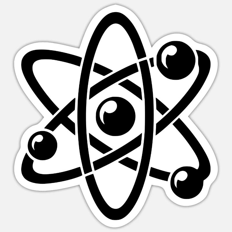 Physique du noyau atomique Atome Électron Modèle atomique - Sticker taille S (10 x 10 cm) - blanc mat