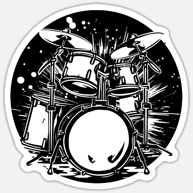 Drum Graphics - Sticker size S (10 x 10 cm) - white matte