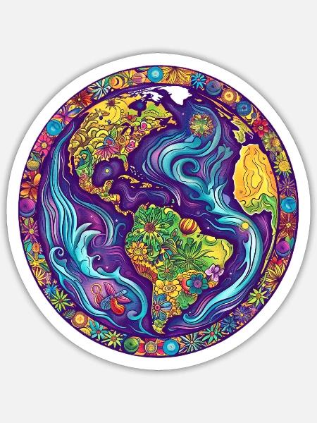 Unser Planet Erde - Sticker Größe S (10 x 10 cm) - Mattweiß