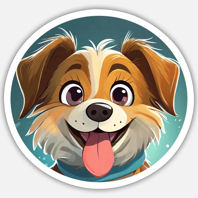 Comic Hund - Sticker Größe S (10 x 10 cm) - Mattweiß