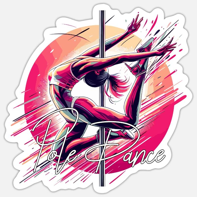 Pole Dance Dynamik pink Geschenk Sticker Größe S (10 x 10 cm)