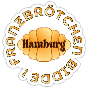 HAMBURG FRANZBRÖTCHEN BACKWAREN GEBÄCK - Sticker Größe S (10 x 10 cm) - Mattweiß - Vorne
