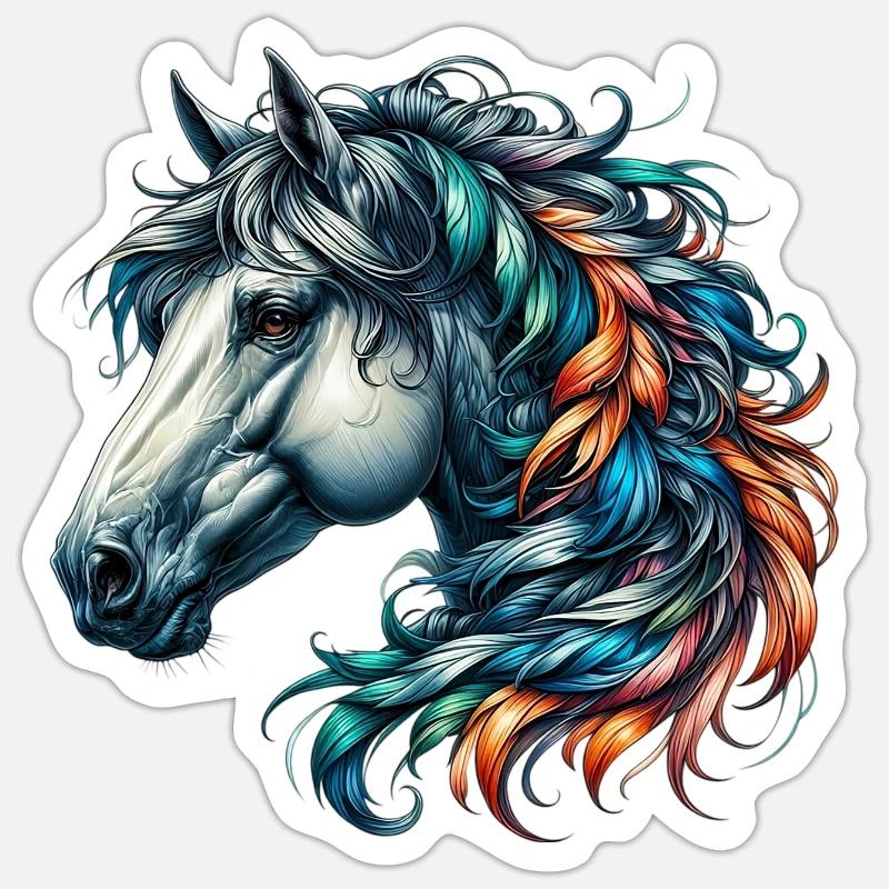 Pferd - Sticker Größe S (10 x 10 cm) - Mattweiß
