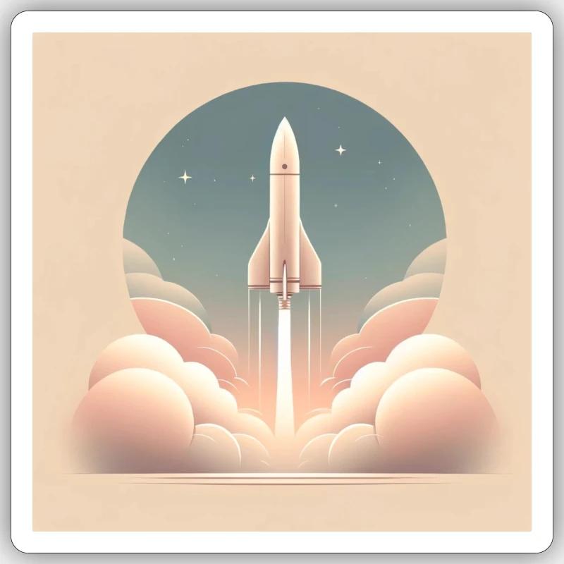 Rocket Sticker size S (10 x 10 cm)