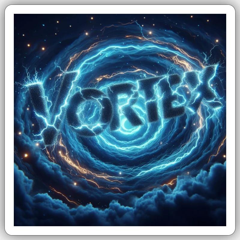 vortex - Sticker taille S (10 x 10 cm) - blanc mat