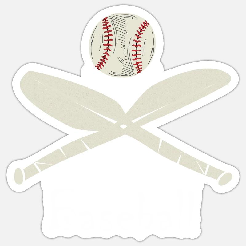 Baseball et batte - Sticker taille S (10 x 10 cm) - blanc mat