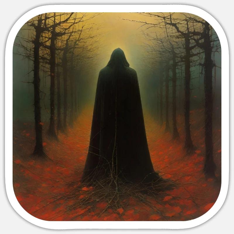 Düsterer Dämon - Sticker Größe S (10 x 10 cm) - Mattweiß