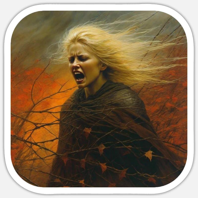 Düstere Horror Banshee - Sticker Größe S (10 x 10 cm) - Mattweiß