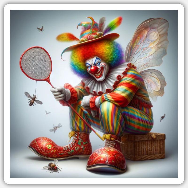 Clown - Sticker Größe S (10 x 10 cm) - Mattweiß