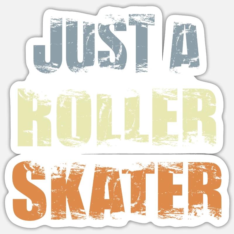 Funny roller skater - Sticker size S (10 x 10 cm) - white matte
