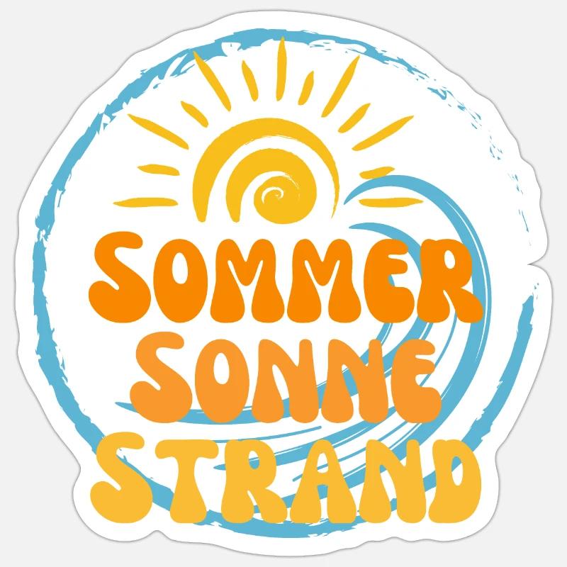 Summer Sun Beach Nectarine 3 - Sticker size S (10 x 10 cm) - white matte