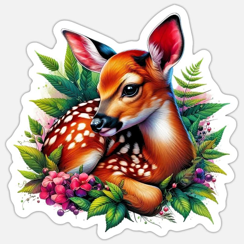 Fawn - Sticker size S (10 x 10 cm) - white matte