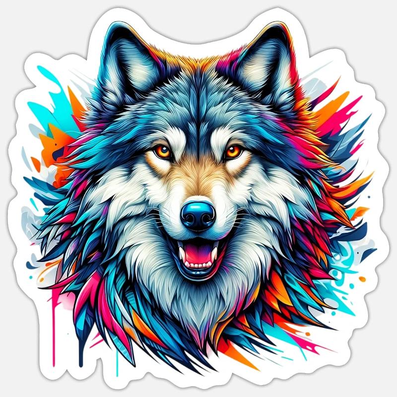 Wolf - Sticker size S (10 x 10 cm) - white matte