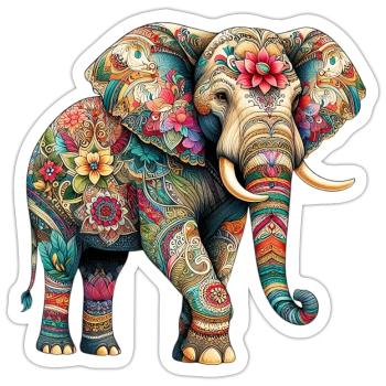 Elefant - Sticker Größe S (10 x 10 cm) - Mattweiß - Vorne