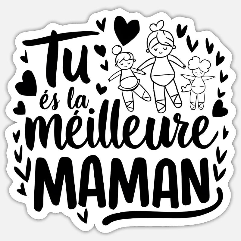 Du bist die beste Mutter - Sticker Größe S (10 x 10 cm) - Mattweiß
