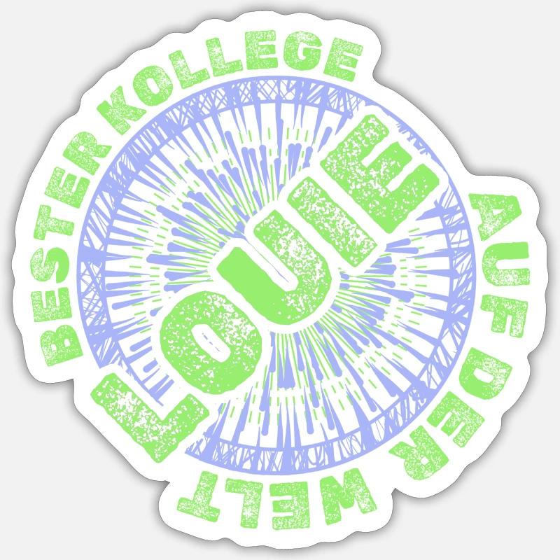 Louie als Mitarbeiter - Sticker Größe S (10 x 10 cm) - Mattweiß