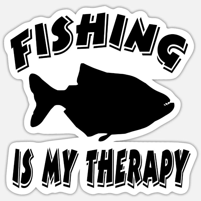 Pêche - Sticker taille S (10 x 10 cm) - blanc mat