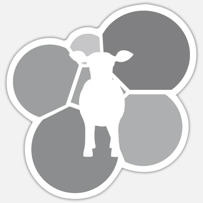 Vaches Boeuf Vache - Sticker taille S (10 x 10 cm) - blanc mat