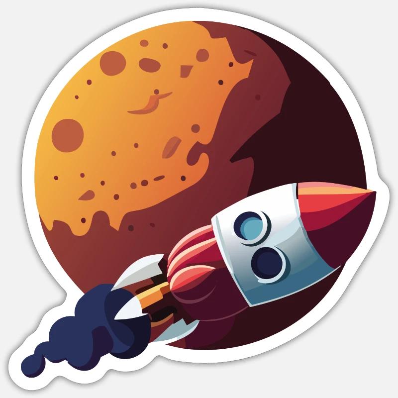 Mars Rocket - Sticker size S (10 x 10 cm) - white matte