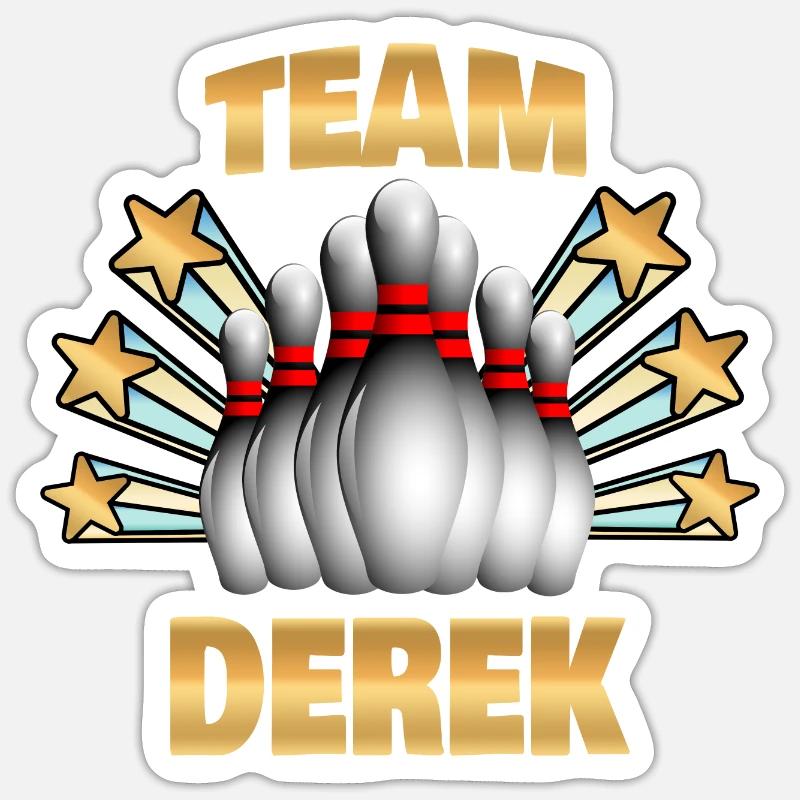 Bowling Derek - Sticker taille S (10 x 10 cm) - blanc mat