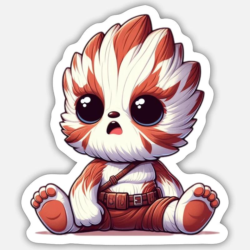 Chibik - Sticker taille S (10 x 10 cm) - blanc mat