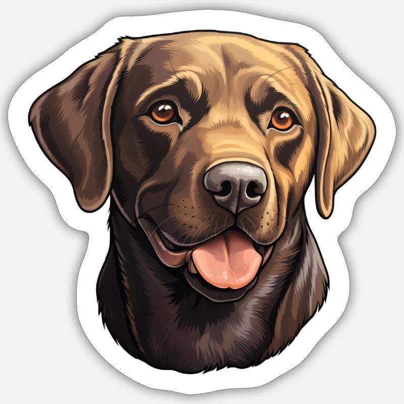 Labrador Retriever Head Panting Sticker size S (10 x 10 cm)