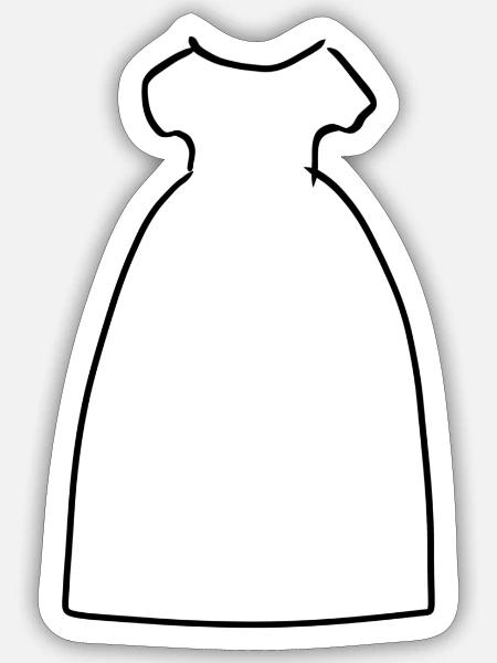 Kleid Symbol Klamotten - Sticker Größe S (10 x 10 cm) - Mattweiß