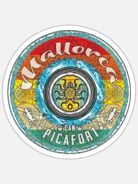 Mallorca Balearen can picafort - Sticker Größe S (10 x 10 cm) - Mattweiß