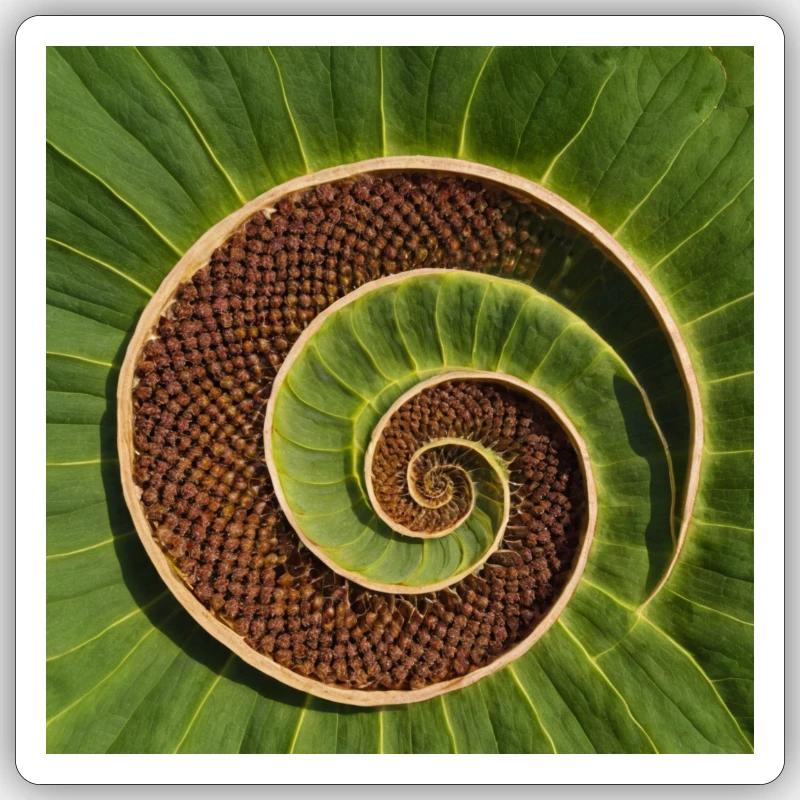 Fibonaccii pattern in nature. Beautiful design. Sticker size S (10 x 10 cm)