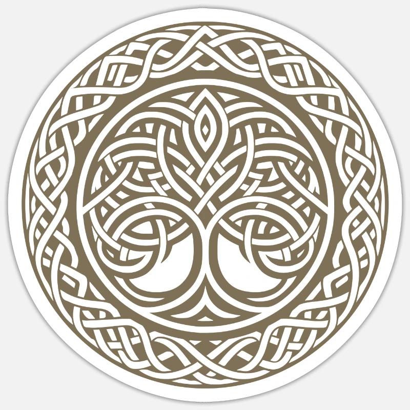 Yggdrasil Lebensbaum Walhalla Wikinger - Sticker Größe S (10 x 10 cm) - Mattweiß