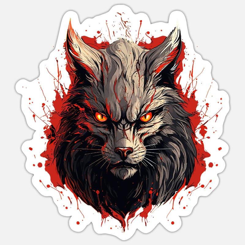 Wolfsblick der Durchdringung Sticker Größe S (10 x 10 cm)