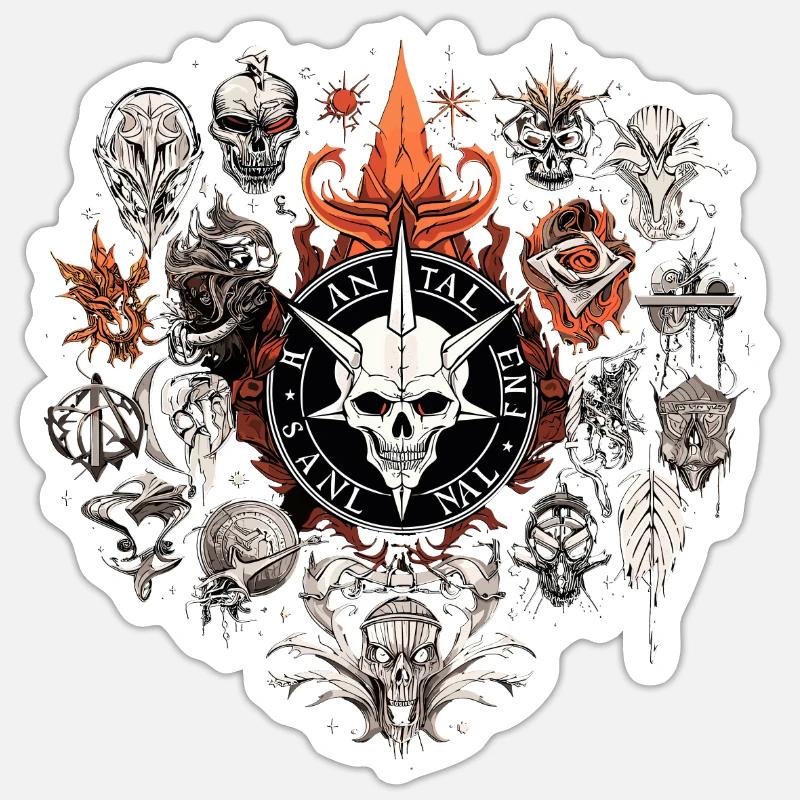 Skull Escapade - Sticker size S (10 x 10 cm) - white matte