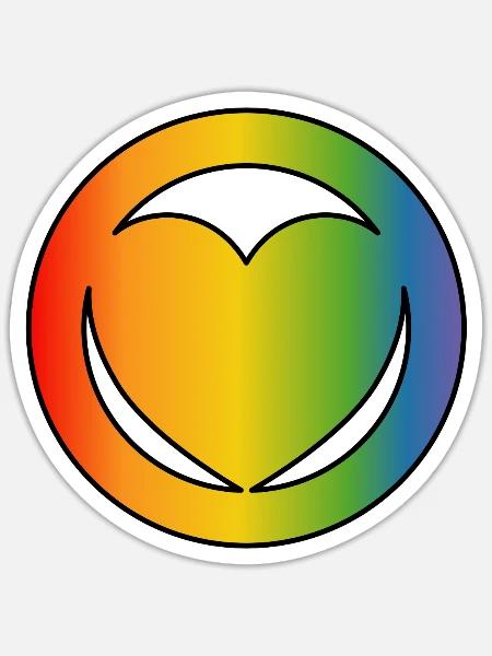 LGBT Herz CSD Shirt - Sticker Größe S (10 x 10 cm) - Mattweiß