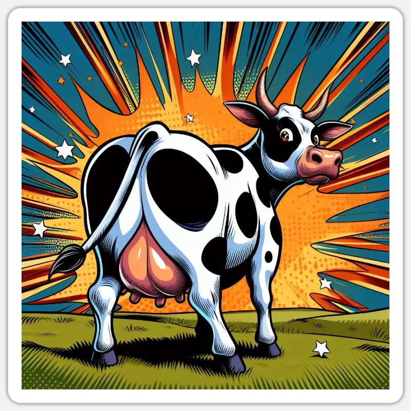 Cow from behind - Sticker size S (10 x 10 cm) - white matte