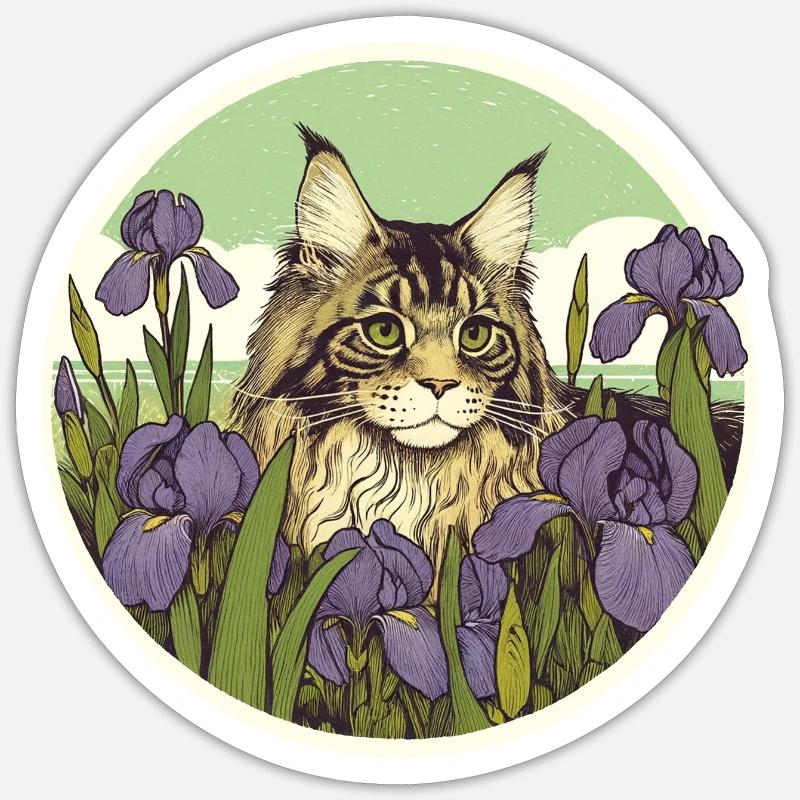 Brown Tabby Cat Iris Sticker size S (10 x 10 cm)