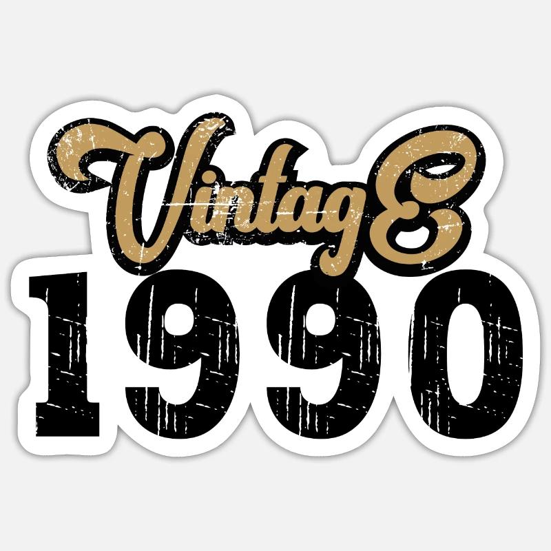 Millésime 1990 - Sticker taille S (10 x 10 cm) - blanc mat