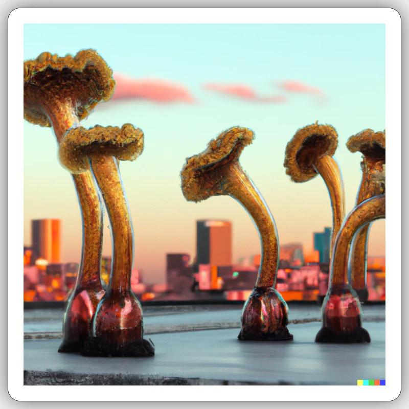 Magic Shroomies - Sticker Größe S (10 x 10 cm) - Mattweiß
