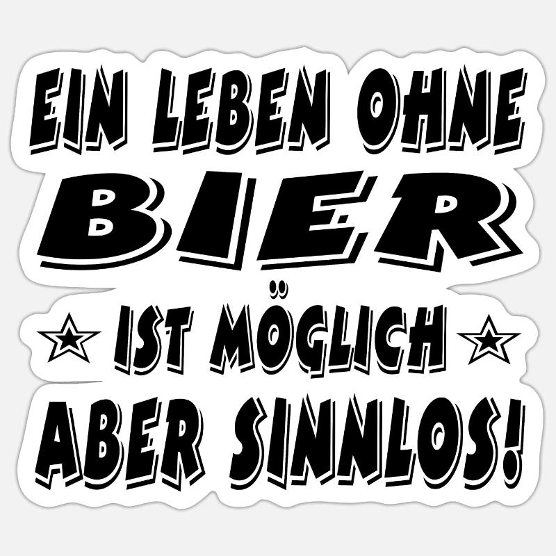 Bier - Sticker Größe S (10 x 10 cm) - Mattweiß