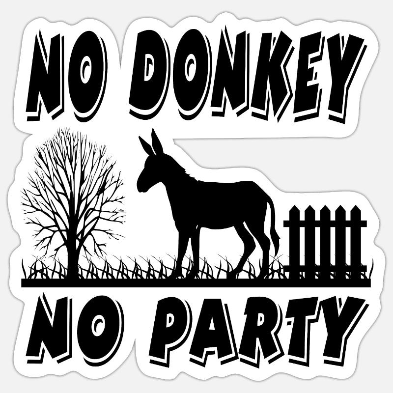 Donkey - Sticker size S (10 x 10 cm) - white matte
