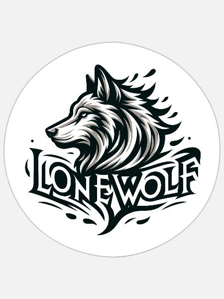 Lonewolf Einzelgänger - Sticker Größe S (10 x 10 cm) - Mattweiß