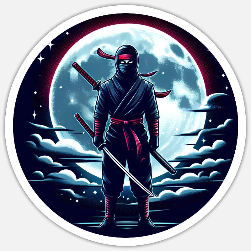 Ninja - Sticker taille S (10 x 10 cm) - blanc mat