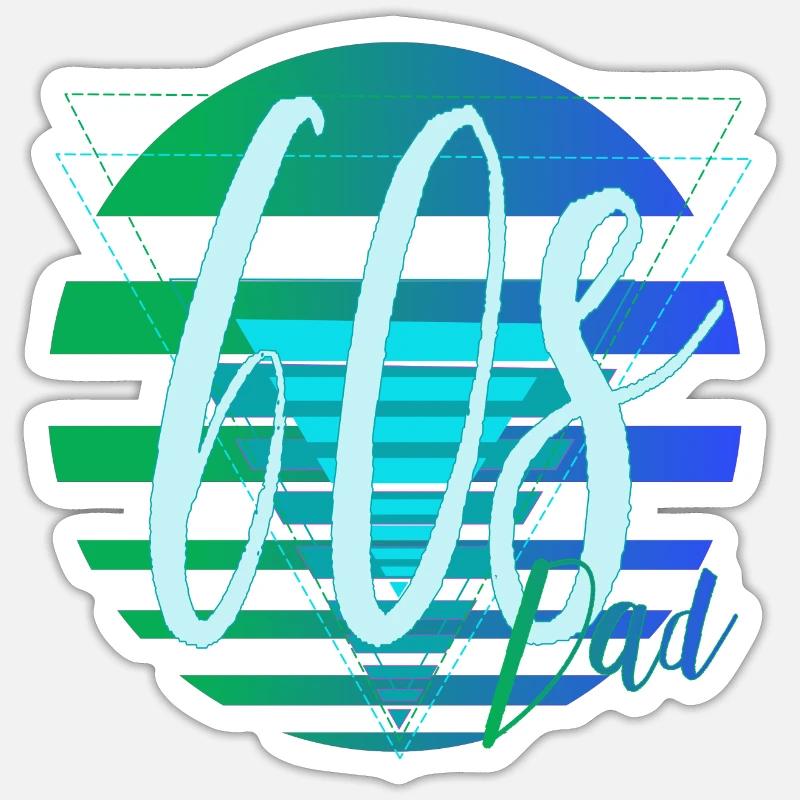60s Dad – Retro Vater Design - Sticker Größe S (10 x 10 cm) - Mattweiß