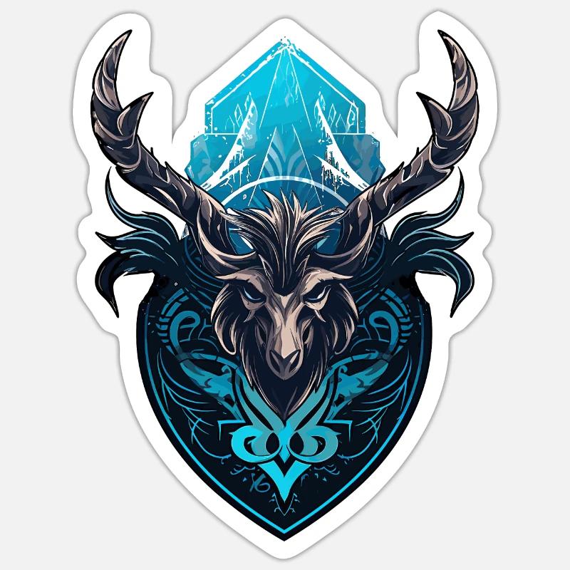Frost Elch - Sticker Größe S (10 x 10 cm) - Mattweiß