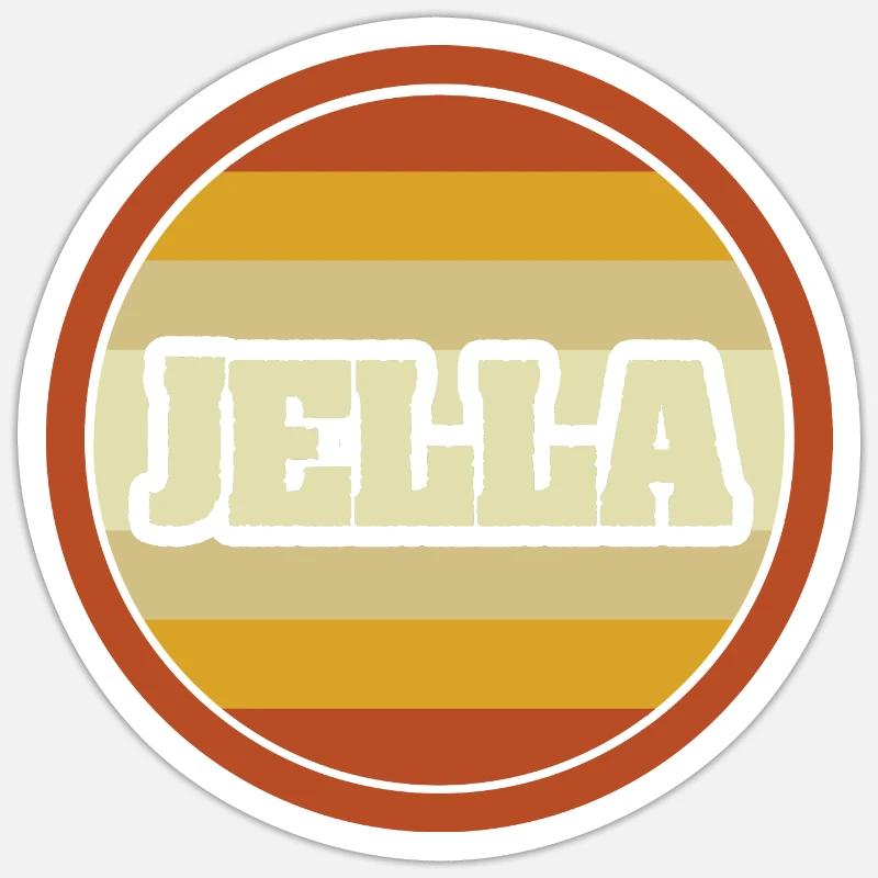 First name Jella - Sticker size S (10 x 10 cm) - white matte